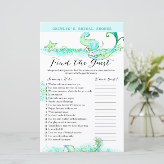 Aqua Mermaid Vrijgezellenfeest Game (Staand voorkant)