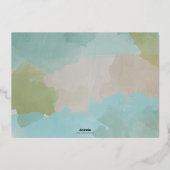 Aqua Merry en Bright Abstracte fotocollage Folie Feestdagenkaart (Achterkant)