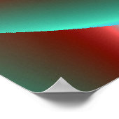 Aqua met Red Prongs Spiral Poster (Hoek)
