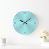 Aqua met roze getallen> Plain Kitchen Clocks Grote Klok (Huis)