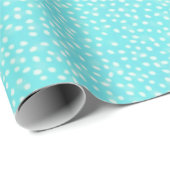 Aqua met sneeuwachtige Polka Dots Cadeaupapier (Rol Hoek)