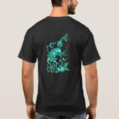 Aqua Metallic Oosterse Draak Tshirt (Achterkant)