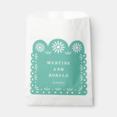 AQUA MEXICAANS PAPEL PICADO BEDANKZAKJE (Voorkant)