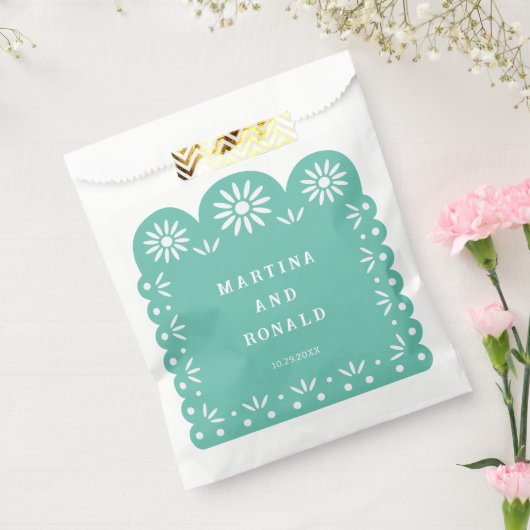 AQUA MEXICAN PAPEL PICADO BEDANKZAKJE (Gezegeld)