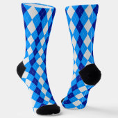 AQUA & MIDNIGHT BLUE Argyle Pattern-Sokken Sokken (Gebogen)