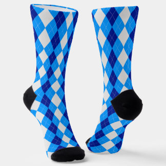 AQUA & MIDNIGHT BLUE Argyle Pattern-Sokken Sokken