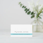 Aqua Minimal Bedrijfs Eigenaar Visitekaartje (Staand voorkant)