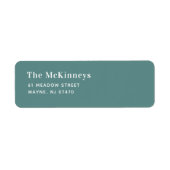 Aqua Minimalistisch retouradres Etiket (Voorkant)