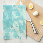 Aqua Mint Abstract Theedoek (Quarter Fold)