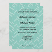 Aqua Mint Abstracte bruiloft Kaart (Voorkant / Achterkant)