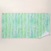 Aqua Mint Abstracte Tie Dye Waterverf Stripes Strandlaken (Voorkant)