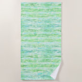 Aqua Mint Abstracte Tie Dye Waterverf Stripes Strandlaken (Voorkant)