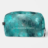 Aqua Mint Blauwgroen Green Glam Abstract Toilettasje (Voorkant)