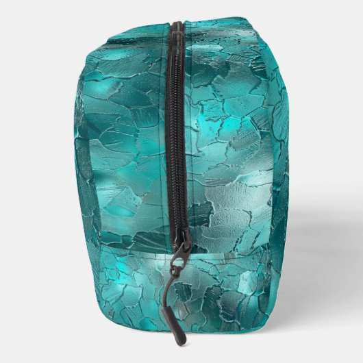 Aqua Mint Blauwgroen Green Glam Abstract Toilettasje (Rechts)
