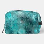 Aqua Mint Blauwgroen Green Glam Abstract Toilettasje (Achterkant)