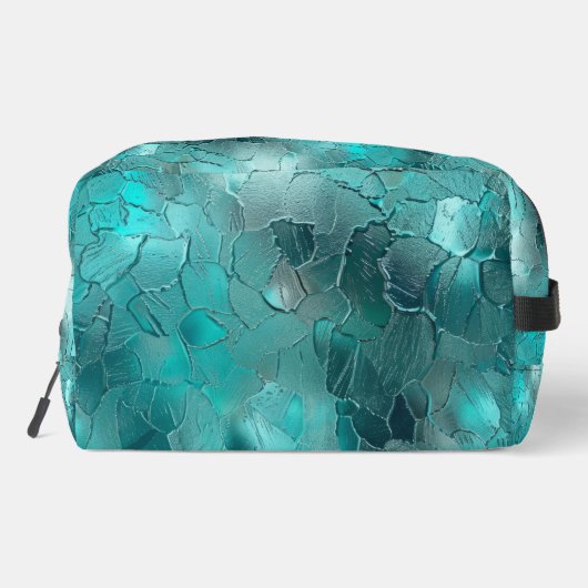 Aqua Mint Blauwgroen Green Glam Abstract Toilettasje (Achterkant)