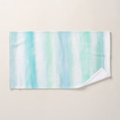 Aqua Mint Blue White Ocean Beach Stripes Handdoek (Handdoek)