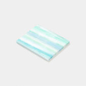 Aqua Mint Blue White Waterverf Stripes Post-it® Notes (Schuin)
