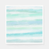 Aqua Mint Blue White Waterverf Stripes Servet (Voorkant)