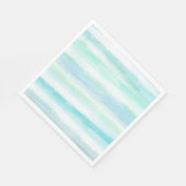 Aqua Mint Blue White Waterverf Stripes Servet (Hoek)