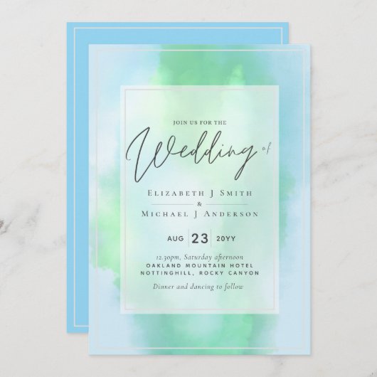 Aqua Mint Dreams Modern Budget Wedding (Voorkant / Achterkant)