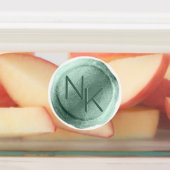 Aqua Mint Folie Wax Seal Initialen Bruiloft Monogr Labels (Aangebracht)