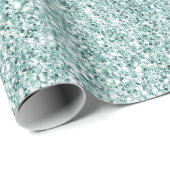 Aqua Mint Glitzy Glitter Cadeaupapier (Rol Hoek)