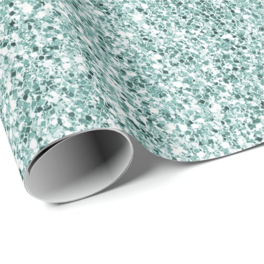  Aqua Mint Glitzy Glitter      Cadeaupapier (Rol Hoek)