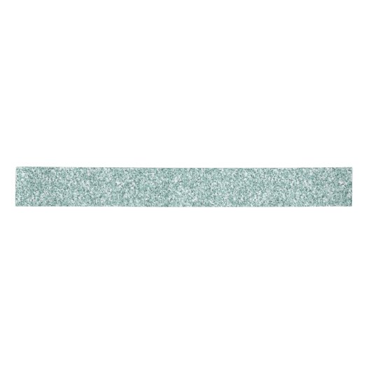  Aqua Mint Glitzy Glitter        Satijnen Lint (Voorkant)