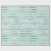 Aqua Mint Glitzy Glitter Stripes Cadeaupapier (Vlak)