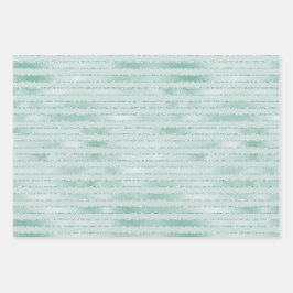 Aqua Mint Glitzy Glitter Stripes Inpakpapier Vel