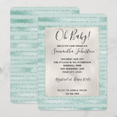  Aqua Mint Glitzy Glitter Stripes Kaart (Voorkant / Achterkant)