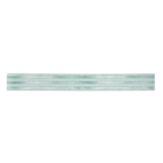 Aqua Mint Glitzy Glitter Stripes Satijnen Lint (Voorkant)