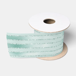  Aqua Mint Glitzy Glitter Stripes     Satijnen Lint