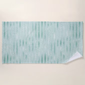  Aqua Mint Glitzy Glitter Stripes Strandlaken (Voorkant)