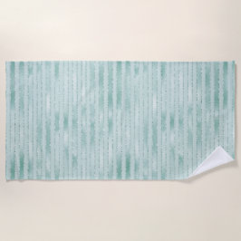 Aqua Mint Glitzy Glitter Stripes Strandlaken