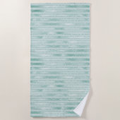  Aqua Mint Glitzy Glitter Stripes Strandlaken (Voorkant)