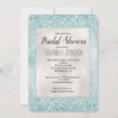 Aqua Mint Glitzy Glitter Vrijgezellenfeest Kaart (Voorkant)