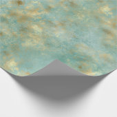 Aqua Mint Gold Abstract Cadeaupapier (Hoek)