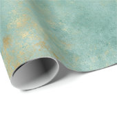 Aqua Mint Gold Abstract Cadeaupapier (Rol Hoek)
