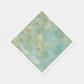 Aqua Mint Gold Abstract Servet (Hoek)