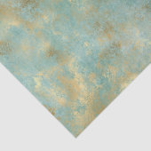 Aqua Mint Gold Abstract Tissuepapier (Detail)