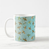 Aqua Mint Gold Dragonflies Geloof in dromen Koffiemok (Links)
