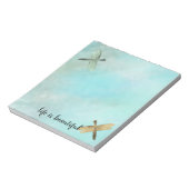 Aqua Mint Gold Dragonflies Waterverf gepersonalise Notitieblok (Linkerzijde)