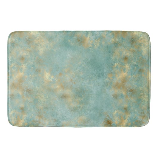 Aqua Mint Gold Glam Abstract Badmat (Voorkant)