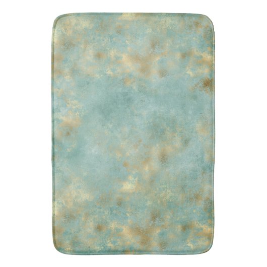Aqua Mint Gold Glam Abstract Badmat (Voorkant Verticaal)
