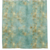 Aqua Mint Gold Glam Abstract Douchegordijn (Voorkant)