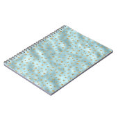 Aqua Mint Gold Glitter Stars Notitieboek (Linkerzijde)