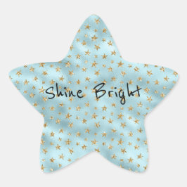 Aqua Mint Gold Glitter Stars Ster Sticker