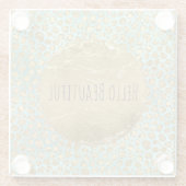 Aqua Mint Gold Glitz Glitter Leopard Glazen Onderzetter (Achterkant)